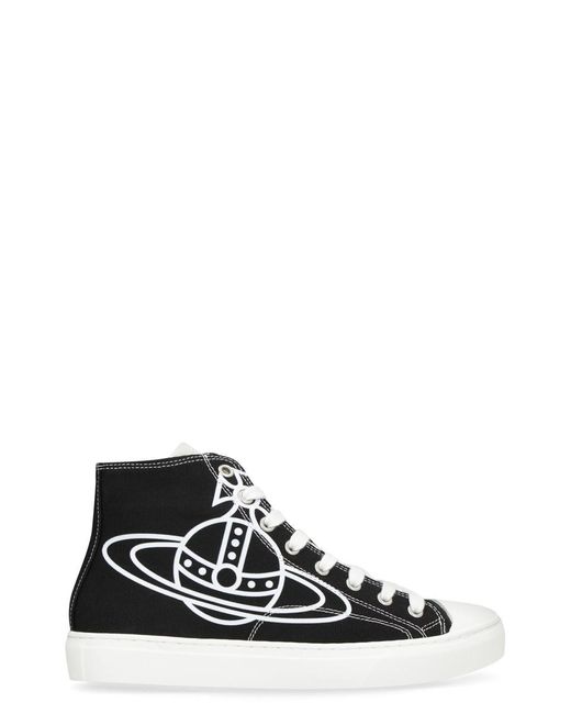 Vivienne Westwood White Plimsoll Canvas High-Top Sneakers
