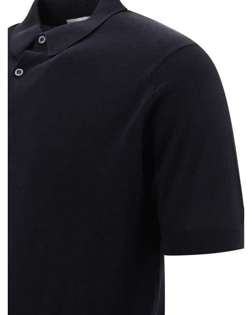 John Smedley Black "Adrian" Polo Shirt for men