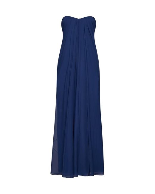 Alexander McQueen Blue Silk Chiffon Bustier Gown