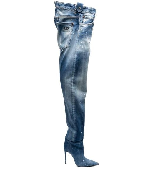 DSquared² Blue Denim Boots