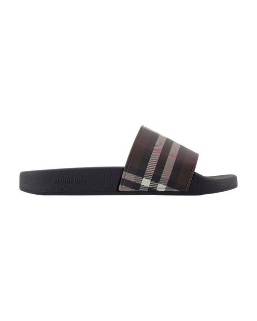 Burberry Black Furley Large Check Sandals