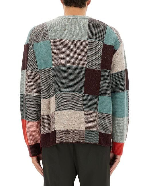 Paul Smith Gray Patchwork Knitting for men
