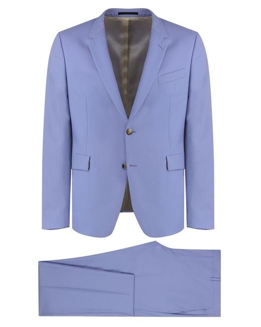 Paul Smith Blue Wool And Mohair Two Piece Suit for men