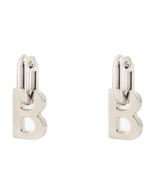 Balenciaga Metallic B Chain Xs Earp Earring