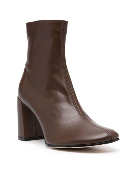 By Far Brown Vlada 80mm Leather Ankle Boots