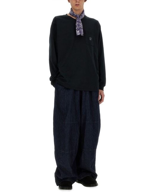 Needles Black T Shirt With Logo for men