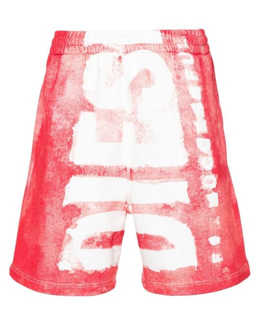 DIESEL Red Bisc Shorts for men
