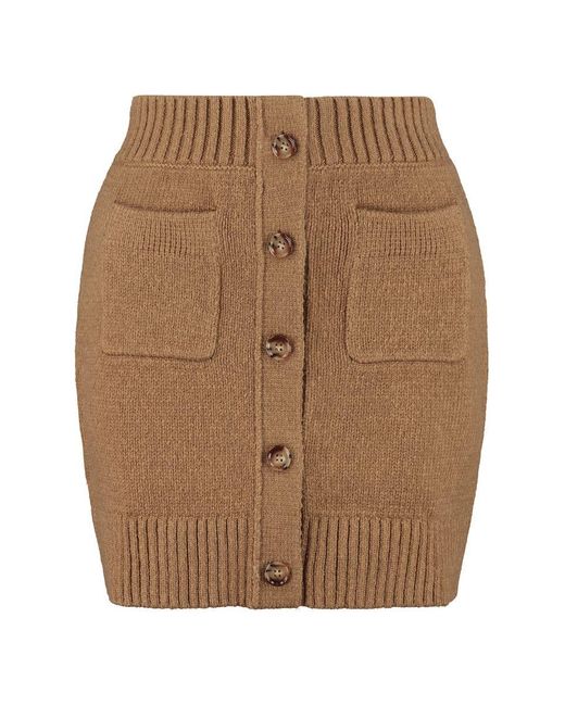 Burberry Brown Knitted Mini Skirt