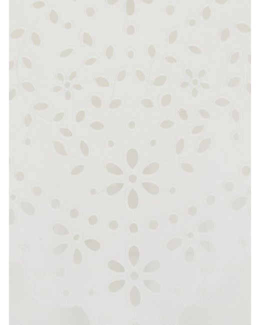 Self-Portrait White Top With Asymmetric Hem