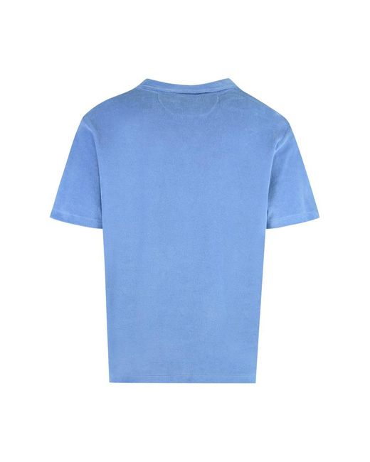 Polo Ralph Lauren Blue Towelling Polo Shirt for men