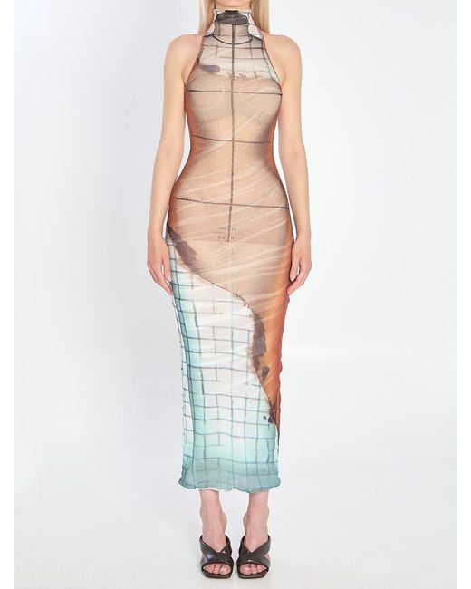 Jean Paul Gaultier Women's White Fire Long Dress Jean Paul Gaultier Women's White Fire Long Dress