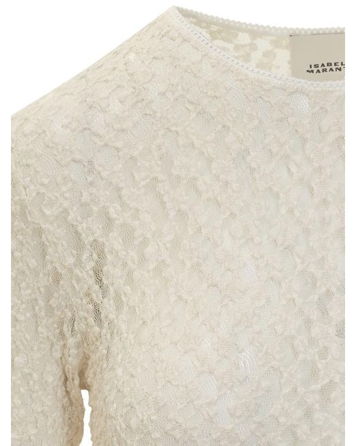 Isabel Marant White Ivory Stretch Lace Top
