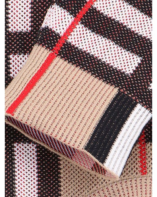 Burberry White Tartan Pattern Sweater for men