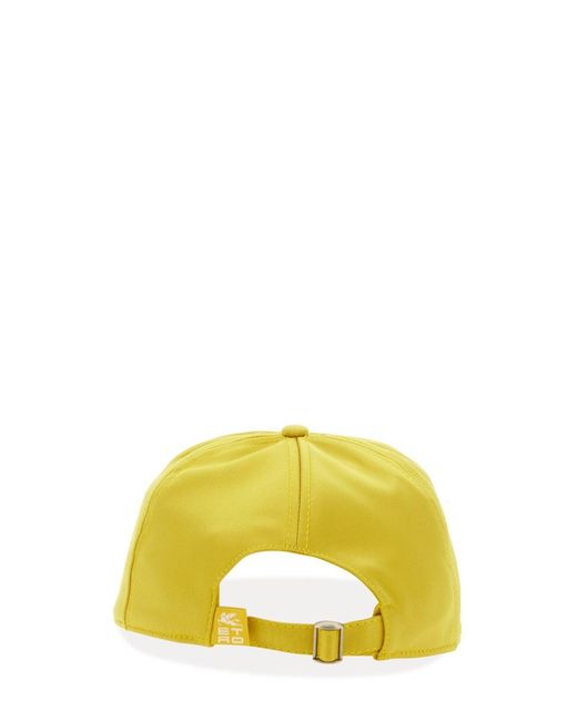 Etro Yellow Baseball Hat With Logo