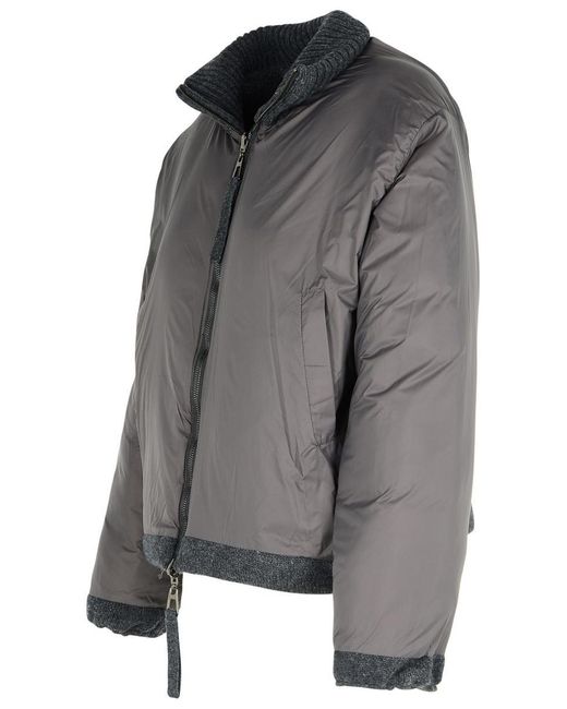 P.A.R.O.S.H. Black 'Last' Wool Blend Down Jacket