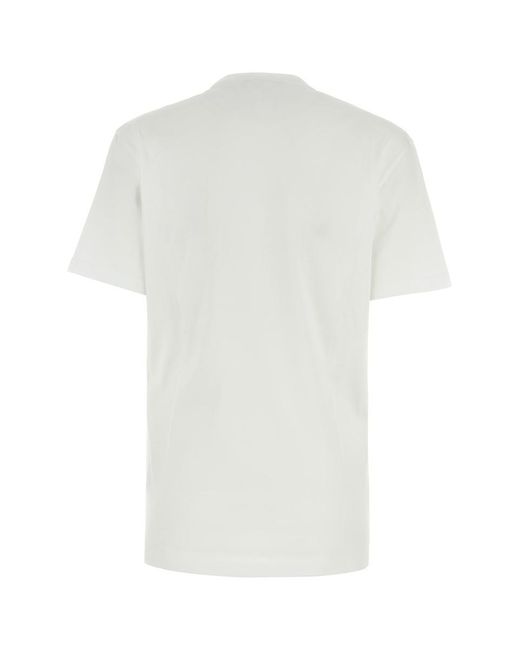 Versace Gray Logo Printed Cotton T Shirt