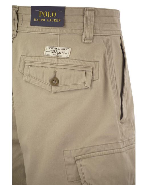 Polo Ralph Lauren White Classic Fit Twill Cargo Short for men