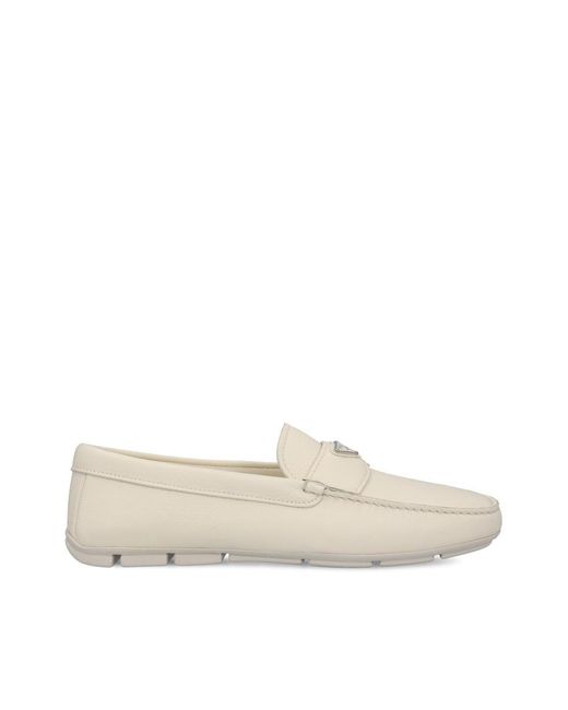 Prada White Flat Shoes for men