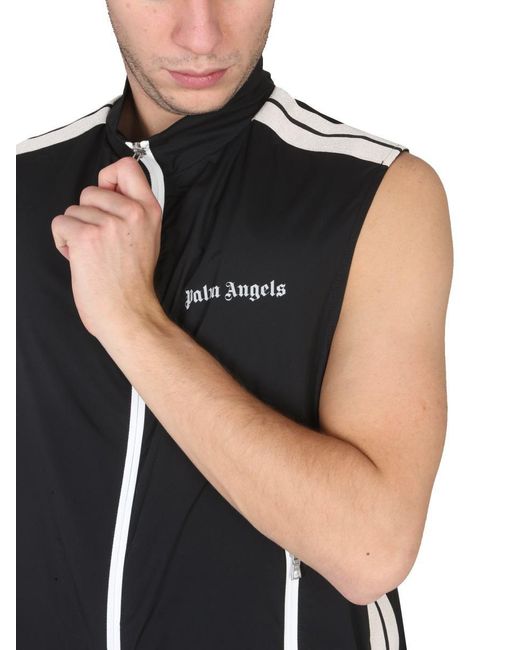 Palm Angels Black Logo Print Vest for men