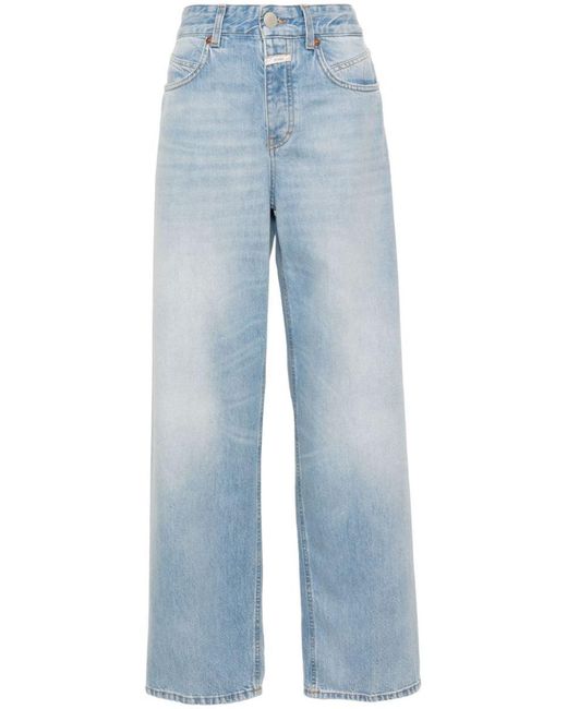 Closed Blue Mid-Rise Wide-Leg Jeans