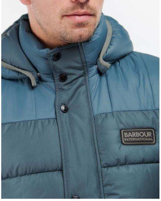 Barbour Peak Baffle Gilet Jacket in Blue for Men | Lyst