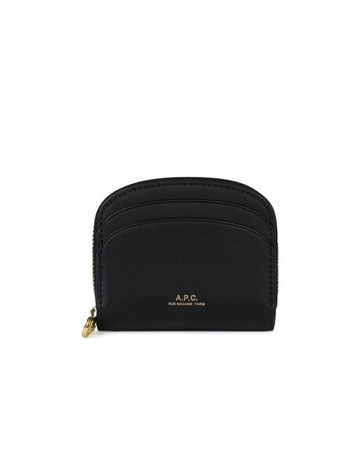 A.P.C. Black Small 'Demi Lune' Leather Wallet
