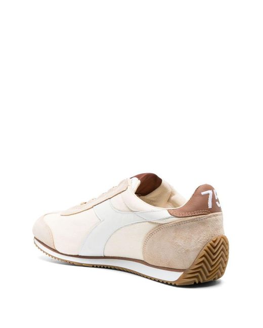 Diadora White Equipe H Canvas Stone Wash Sneaker Shoes for men