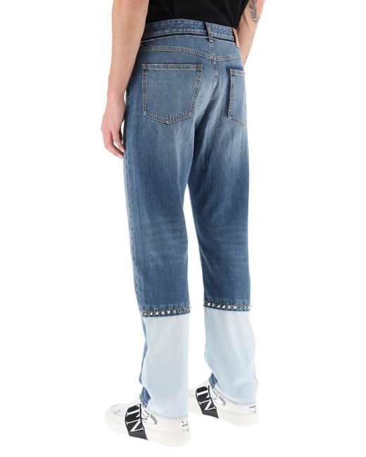 Valentino Blue Regular Fit Rockstud Jeans for men