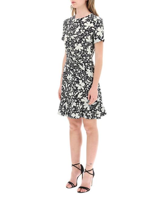 Stella McCartney Black Floral Silk Mini Dress By Stella Iconic Floral