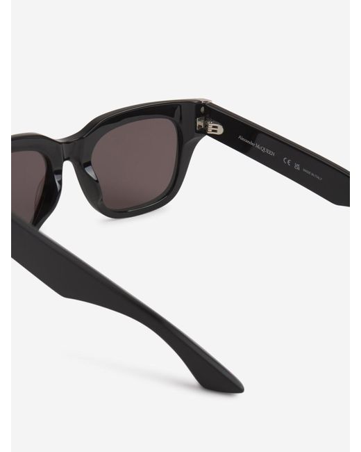 Alexander McQueen Gray Punk Rectangular Sunglasses for men
