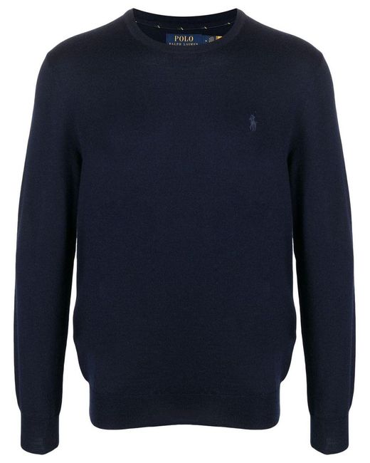 Polo Ralph Lauren Blue Pullover With Logo for men