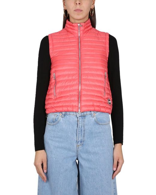 Colmar Red Down Vest With Logo