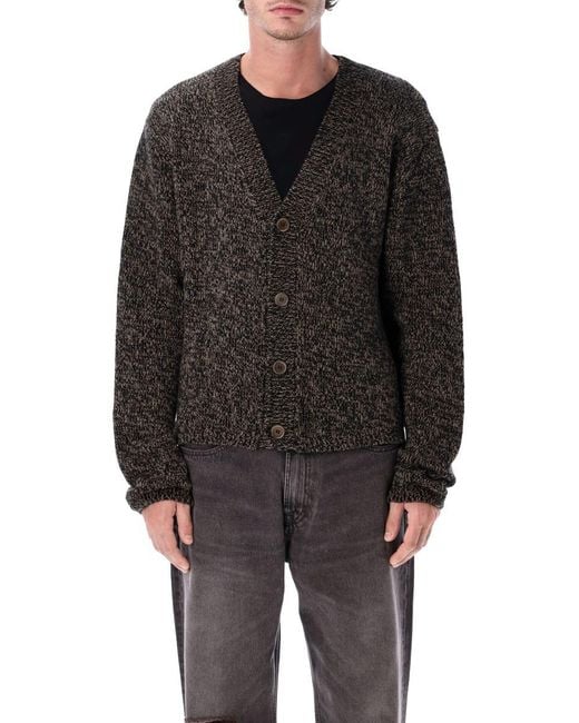 Our Legacy Black Bear Twist Mouline Wool Cardigan for men