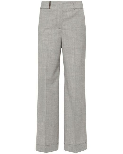 Peserico mid-rise tailored trousers - White