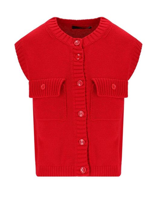 Weekend by Maxmara Red Caprara Knitted Vest