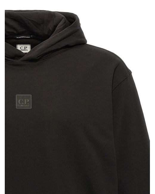 C P Company Black 'The Metropolis Series' Hoodie for men