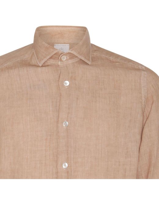 Eleventy Natural Beige Linen Shirt for men