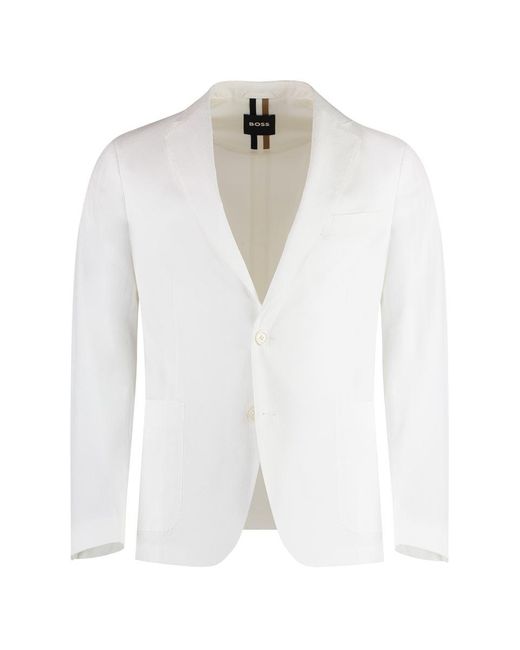 Boss White Single-Breasted Two-Button Jacket for men