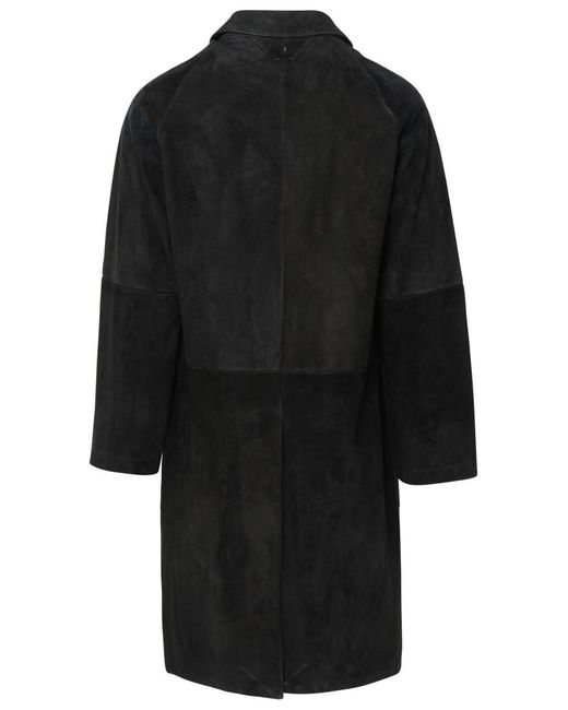 Salvatore Santoro Black Leather Coat for men