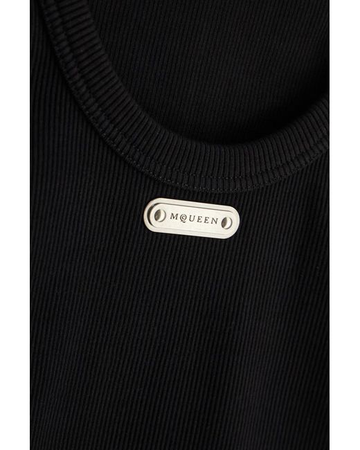 McQueen Cut & Sew Top in Black | Lyst