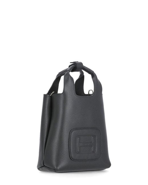 Hogan Black H-Bag Mini Leather Tote Bag