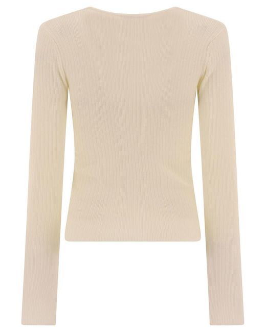 Max Mara Natural "Urlo" Cashmere And Silk Sweater