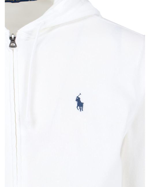 Polo Ralph Lauren White Zipped Sweatshirt for men