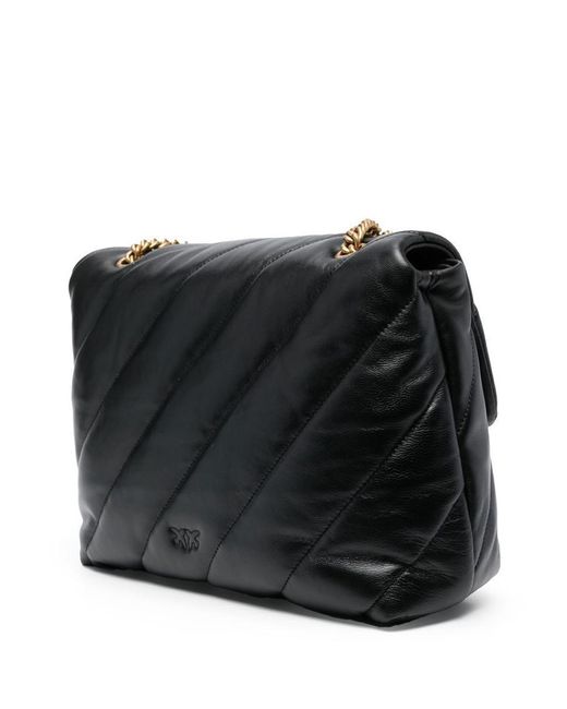 Pinko Black Leather Shoulder Bag