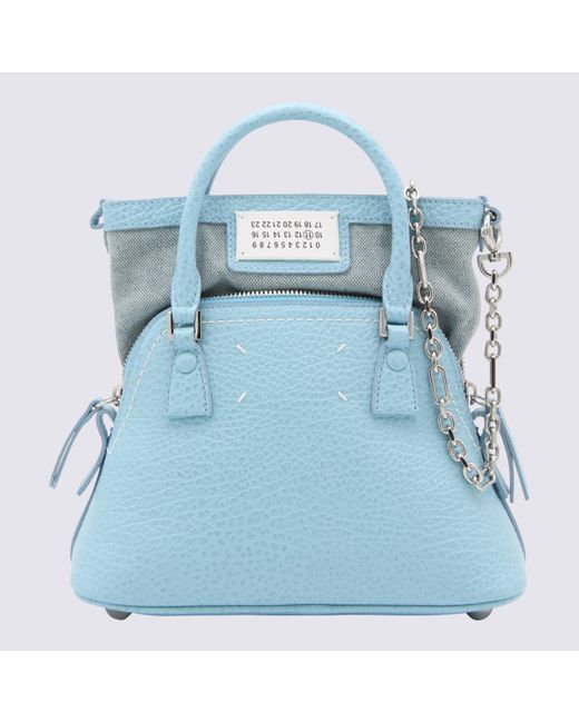 Maison Margiela Blue Aqua Leather 5aqc Classique Mini Shoulder Bag