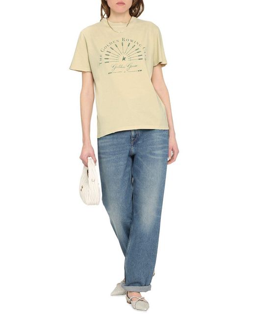Golden Goose Deluxe Brand White Printed Cotton T-shirt