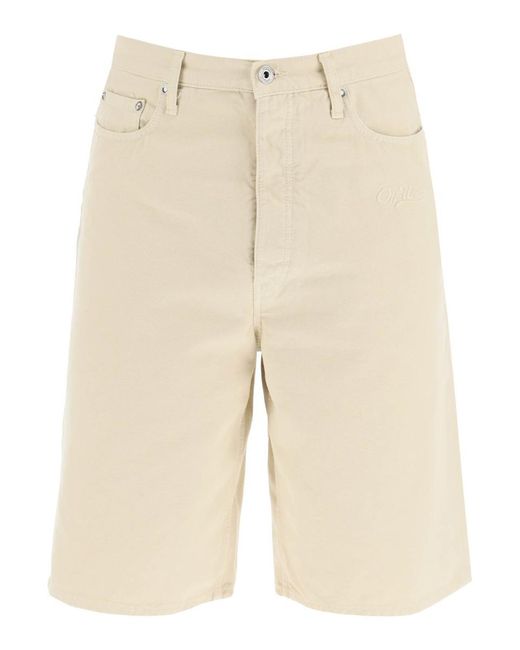 Off-White c/o Virgil Abloh Natural Cotton Utility Bermuda Shorts for men