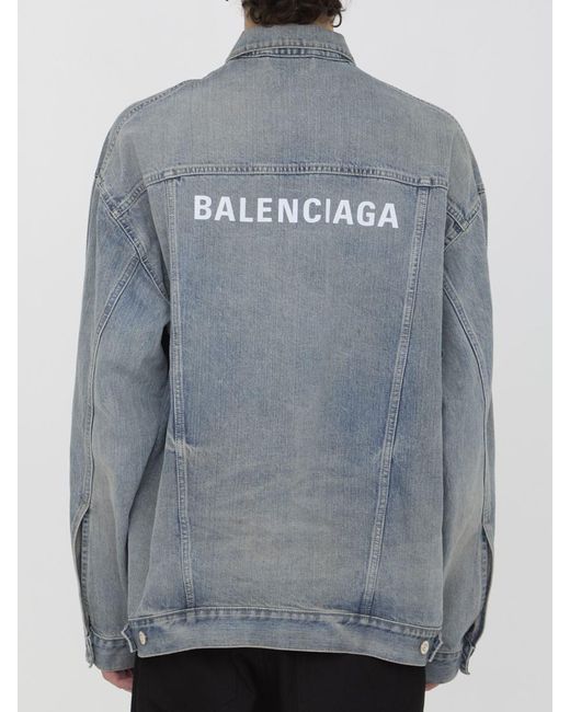 Balenciaga Gray Denim Jacket for men