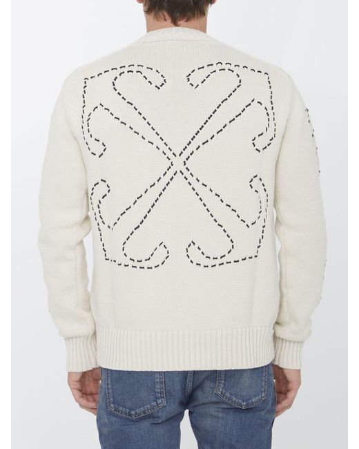 Off-White c/o Virgil Abloh White Stitch Arrow Diags Sweater for men