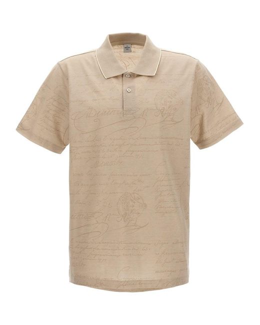 Berluti Natural Scritto Polo Shirt for men